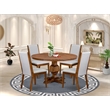East West Furniture Irving 5-Piece Modern Dining Set in Walnut Finish