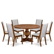 East West Furniture Irving 7-Piece Kitchen Table Set in Walnut Finish