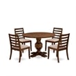 East West Furniture Irving 5 Piece A Dining Room Table Set in Walnut Finish
