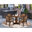 East West Furniture Irving 5 Piece A Kitchen Table Set in Walnut Finish