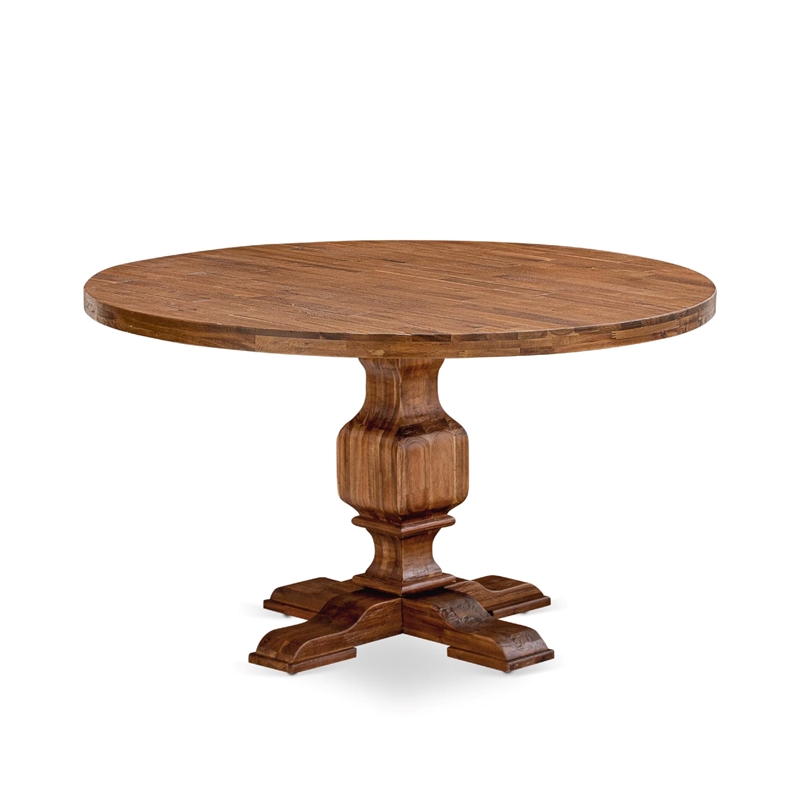 East West Furniture Irving Round Kitchen Table in Walnut Finish
