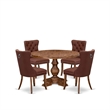 East West Furniture Irving 5-Piece Mid Century Dining Set in Walnut Finish