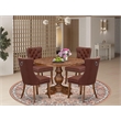 East West Furniture Irving 5-Piece Mid Century Dining Set in Walnut Finish