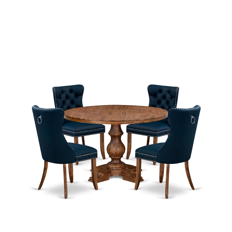 East West Furniture Irving 5-Piece Modern Dining Set in Walnut Finish