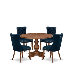 East West Furniture Irving 5-Piece Modern Dining Set in Walnut Finish