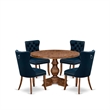 East West Furniture Irving 5-Piece Modern Dining Set in Walnut Finish