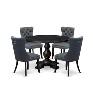 East West Furniture Irving 5-Piece Modern Dining Set in Black Finish