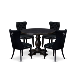 East West Furniture Irving 5-Piece Modern Dining Set in Black Finish