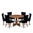 East West Furniture Irving 7-Piece Kitchen Table Set in Walnut Finish