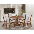 East West Furniture Irving 7-Piece Dining Table Set in Walnut Finish