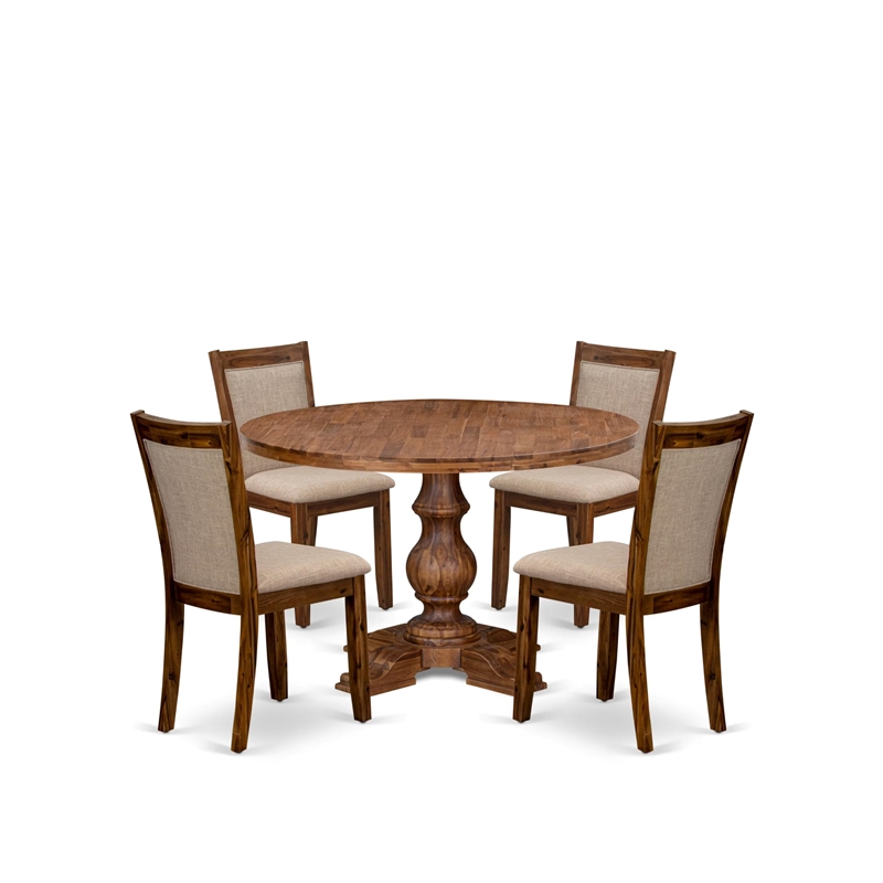 East West Furniture Irving 5-Piece Dining Table Set in Walnut Finish