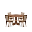East West Furniture Irving 5-Piece Dining Table Set in Walnut Finish