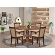 East West Furniture Irving 5-Piece Dining Table Set in Walnut Finish