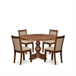 East West Furniture Irving 5-Piece Kitchen Dining Set in Walnut Finish