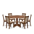East West Furniture Irving 7-Piece Kitchen Table Set in Walnut Finish