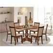 East West Furniture Irving 7-Piece Kitchen Table Set in Walnut Finish