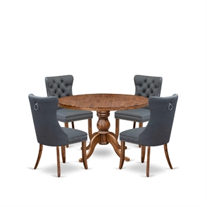 East West Furniture Irving 5-Piece Modern Dining Set in Walnut Finish