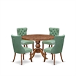 East West Furniture Irving 5-Piece Dining Room Table Set in Walnut Finish