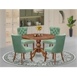East West Furniture Irving 5-Piece Dining Room Table Set in Walnut Finish