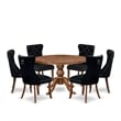 East West Furniture Irving 7-Piece Kitchen Table Set in Walnut Finish