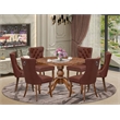 East West Furniture Irving 7-Piece Mid Century Modern Dining Set in Walnut