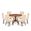East West Furniture Irving 7-Piece Modern Dining Table Set in Walnut Finish