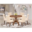 East West Furniture Irving 7-Piece Modern Dining Table Set in Walnut Finish