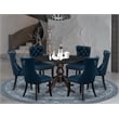 East West Furniture Irving 7 Piece Round Kitchen Table Set in Black Finish