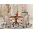 East West Furniture Irving 7-Piece Dining Table Set in Walnut Finish