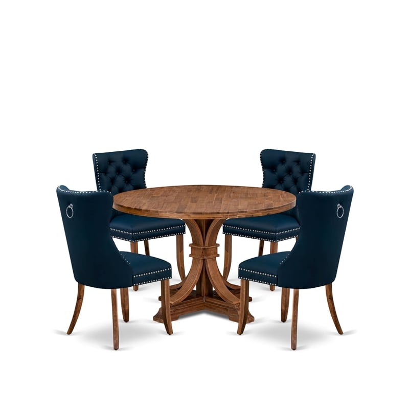 East West Furniture Irving 5-Piece Kitchen Dining Set in Walnut Finish