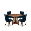 East West Furniture Irving 5-Piece Kitchen Dining Set in Walnut Finish