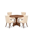 East West Furniture Irving 5-Piece Dining Table Set in Walnut Finish