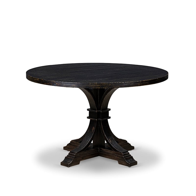 East West Furniture Irving 5 Piece Round Kitchen Table Set in Black Finish