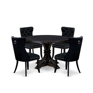 East West Furniture Irving 5-Piece Modern Dining Set in Black Finish