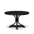 East West Furniture Irving 5 Piece Round Dining Table Set in Black Finish