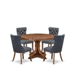 East West Furniture Irving 5-Piece Kitchen Dining Set in Walnut Finish