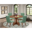 East West Furniture Irving 5-Piece Kitchen Dining Set in Walnut Finish
