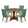 East West Furniture Irving 5-Piece Kitchen Dining Set in Walnut Finish