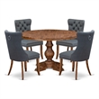 East West Furniture Irving 5-Piece Kitchen Dining Set in Walnut Finish