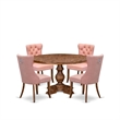 East West Furniture Irving 5-Piece Dining Room Set in Walnut Finish