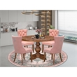 East West Furniture Irving 5-Piece Dining Room Set in Walnut Finish