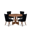 East West Furniture Irving 5-Piece Dining Table Set in Walnut Finish