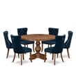 East West Furniture Irving 7-Piece Kitchen Table Set in Walnut Finish