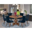East West Furniture Irving 7-Piece Kitchen Table Set in Walnut Finish