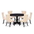 East West Furniture Irving 7-Piece Modern Dining Table Set in Black Finish