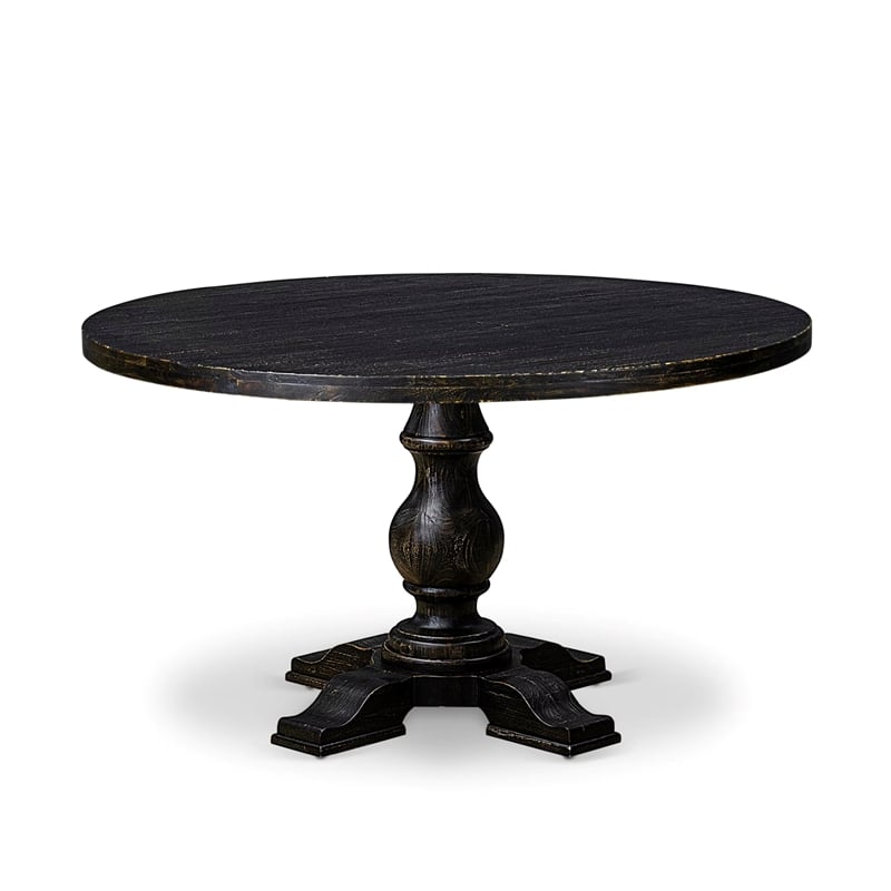East West Furniture Irving 7-Piece Modern Dining Table Set in Black Finish