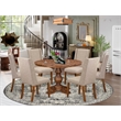 East West Furniture Irving 7-Piece Mid-Century Kitchen Table Set in Walnut