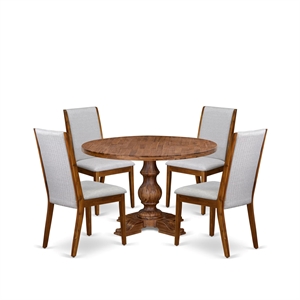 East West Furniture Irving 5-Piece Modern Dining Set in Walnut Finish