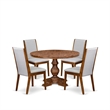 East West Furniture Irving 5-Piece Modern Dining Set in Walnut Finish