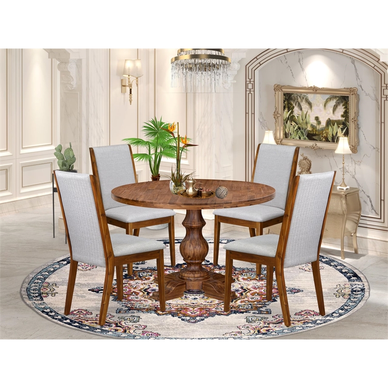 East West Furniture Irving 5-Piece Modern Dining Set in Walnut Finish